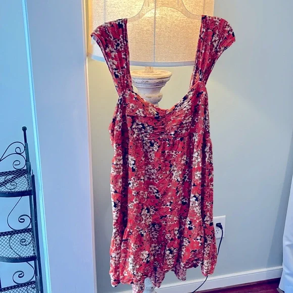 FREE PEOPLE PATTERN PLAY MINI DRESS NIGHT COMBO FLORAL - SZ XL - Picture 1 of 8